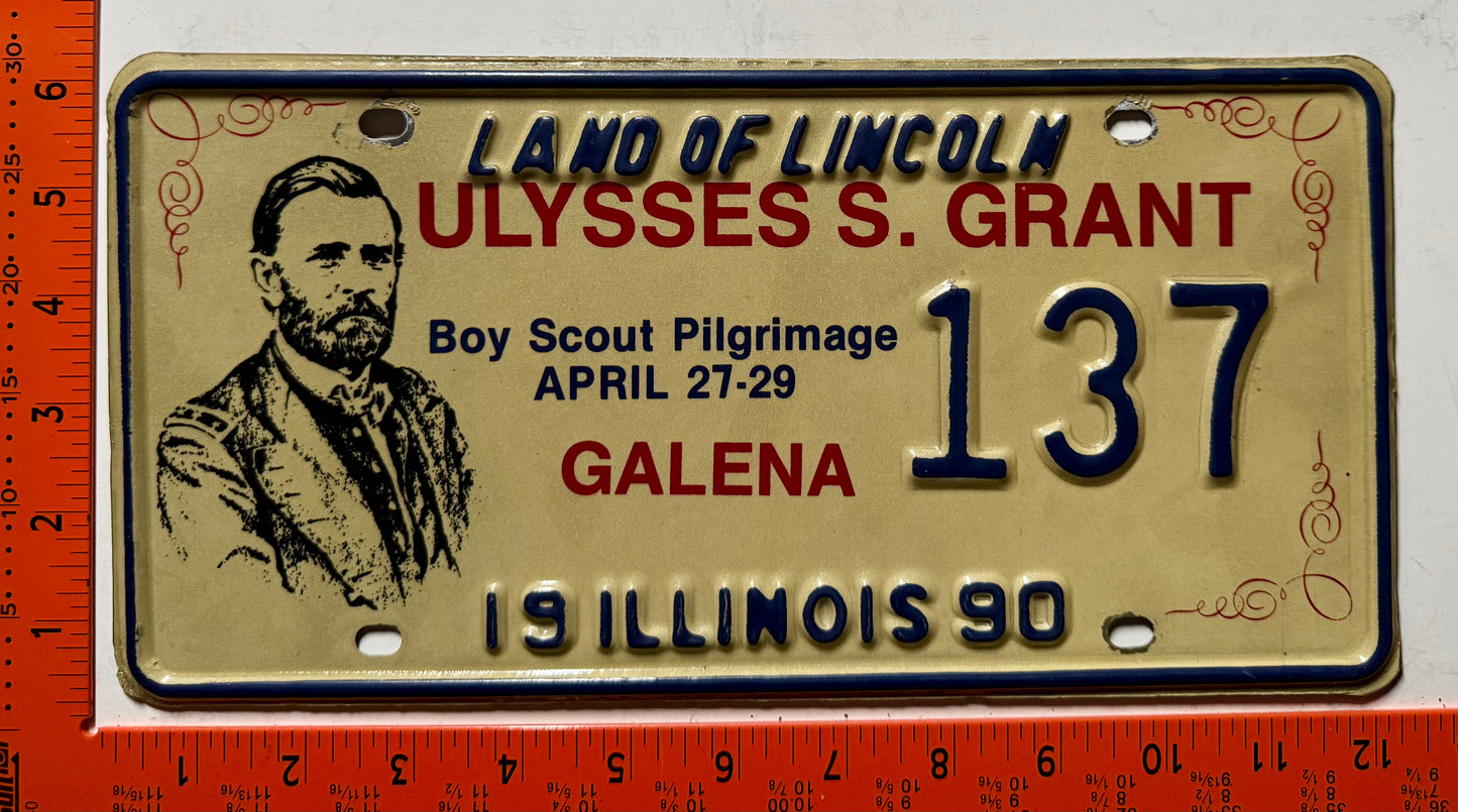 1990 Illinois #137 Special Event Ulysses S Grant Birthday License Plate