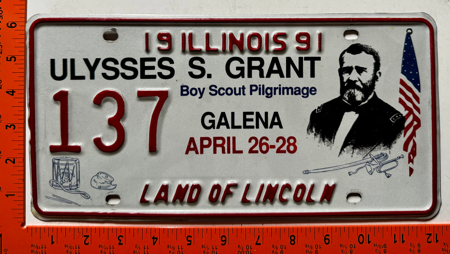 1991 Illinois #137 Special Event Ulysses S Grant Birthday License Plate