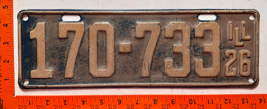 1926 Illinois #170-733 Passenger License Plate