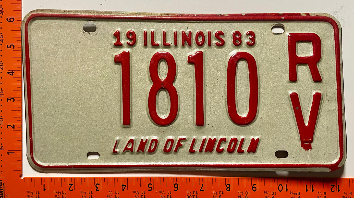 1983 Illinois #1810 RV Recreational Vehicle License Plate