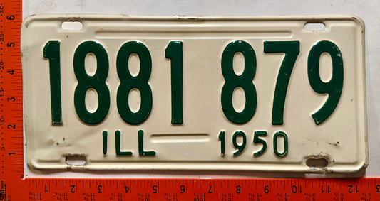 1950 Illinois #1881 879 Passenger License Plate