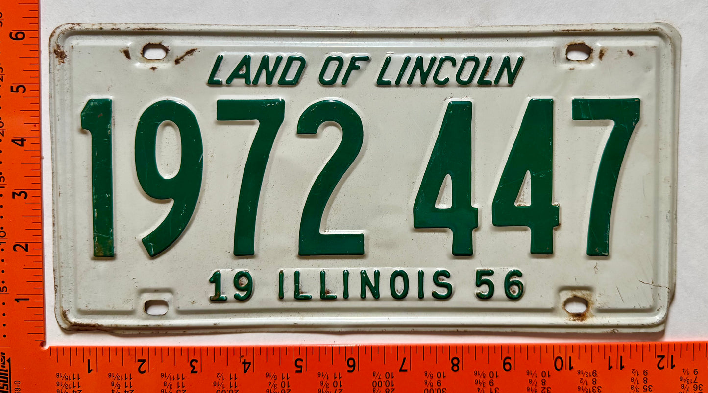 1956 Illinois #1972 447 Passenger License Plate