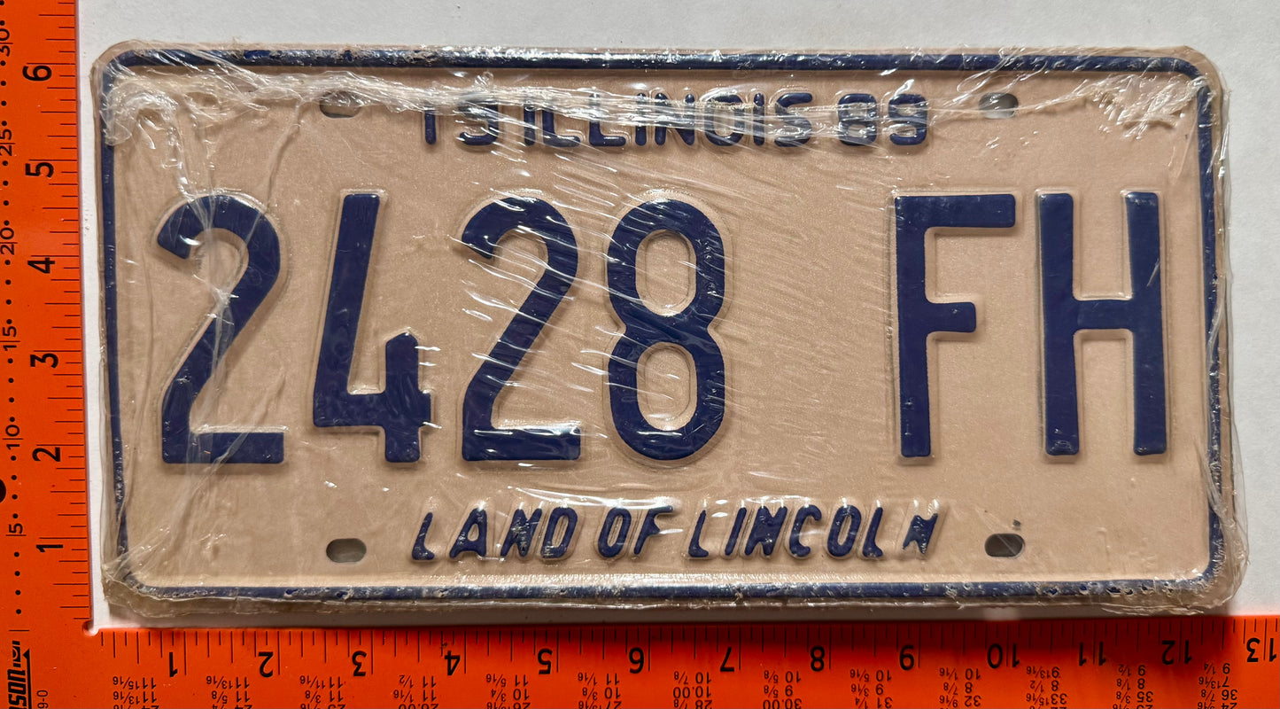 1989 Illinois #2428 FH Hearse License Plate Pair