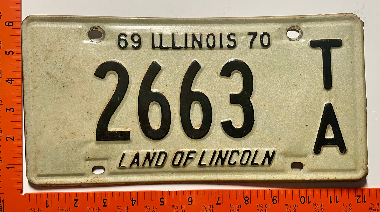 1969/1970 Illinois #2663 T/A Trailer License Plate