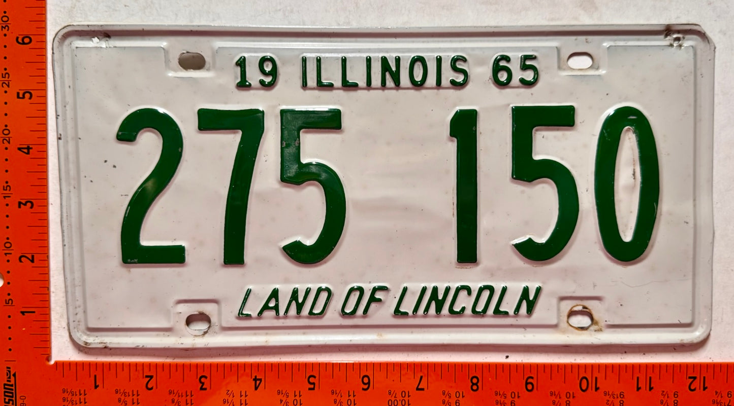 1965 Illinois #275 150 Passenger License Plate