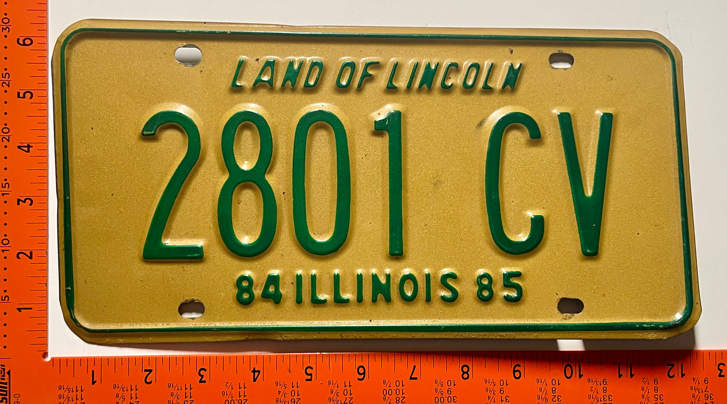 1984/1985 Illinois #2801 CV Charitable Vehicle License Plate