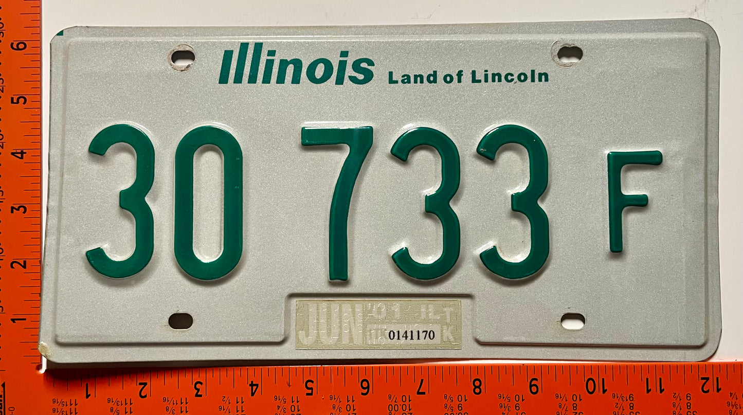 undated Illinois #30733F Truck License Plate