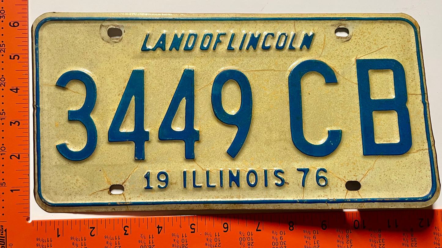 1976 Illinois #3449 CB Church Bus License Plate