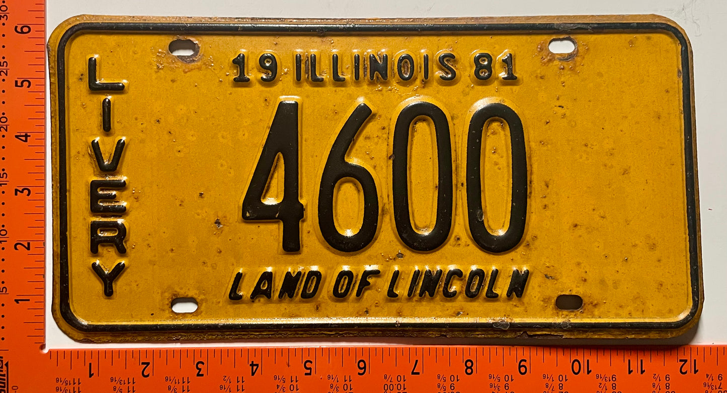 1981 Illinois #4600 Livery License Plate