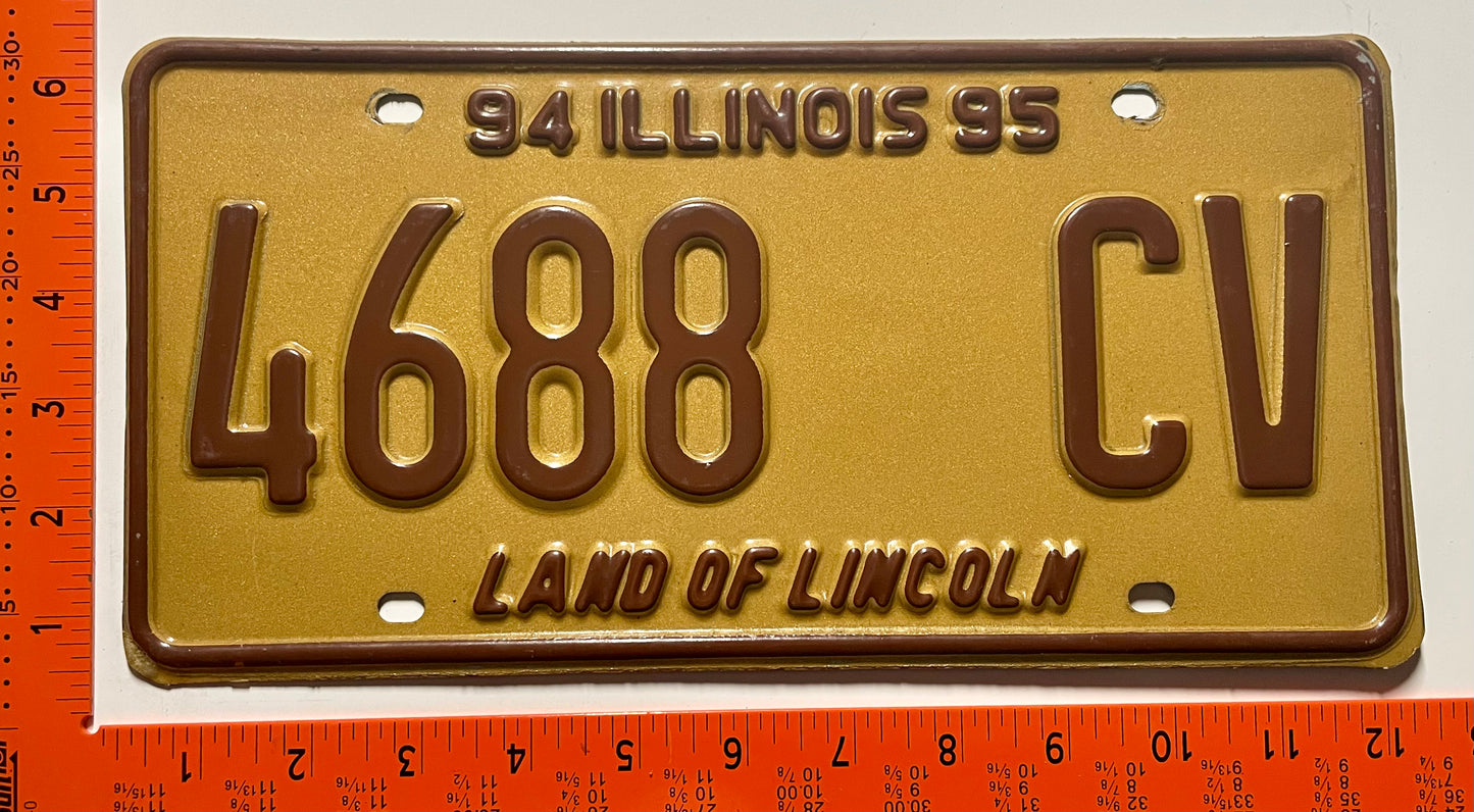 1994/1995 Illinois #4688 CV Charitable Vehicle License Plate