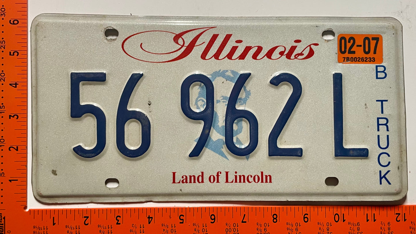 2007 Illinois #56962L Truck License Plate