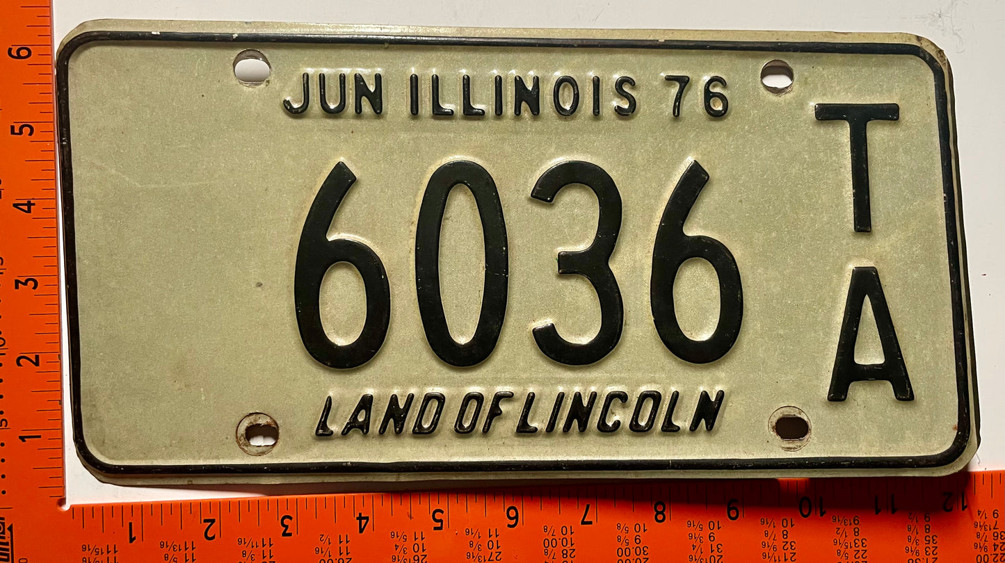 1976 Illinois #6036 T/A Trailer License Plate