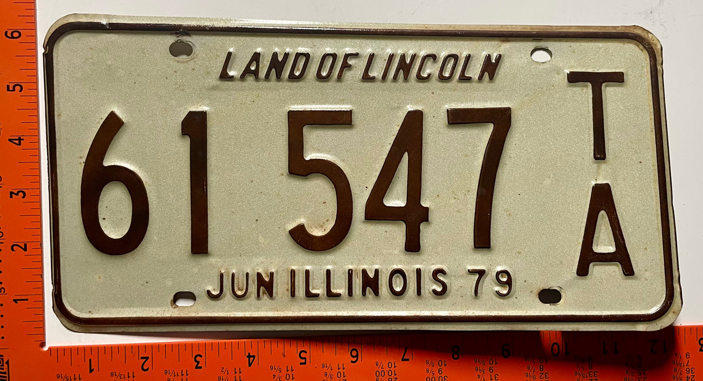 1979 Illinois #61547 T/A Trailer License Plate