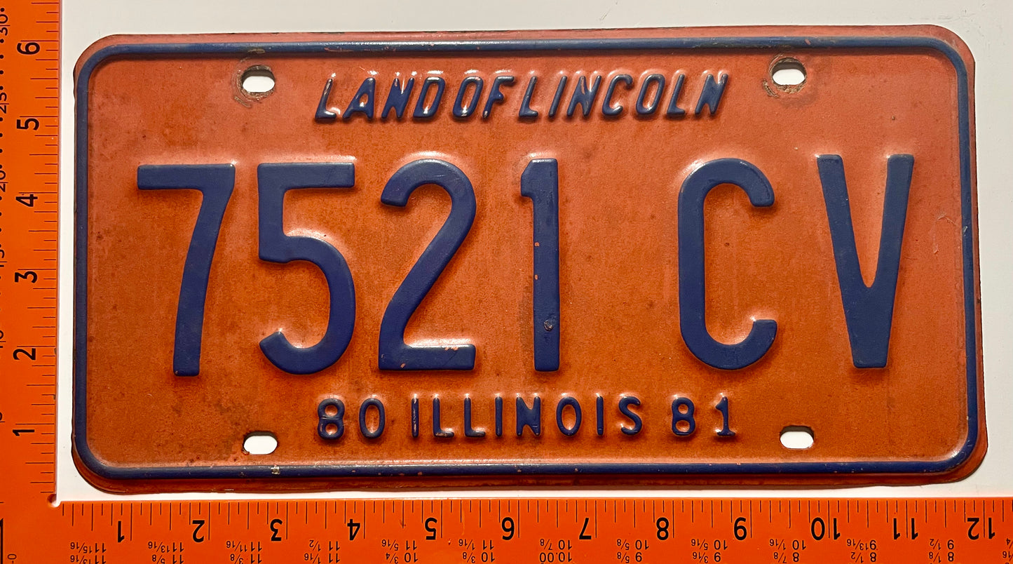 1980/1981 Illinois #7521 CV Charitable Vehicle License Plate