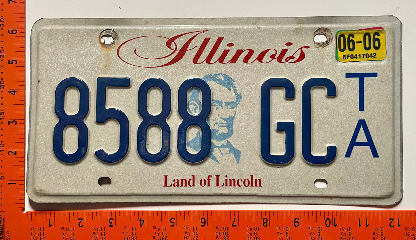 2006 Illinois #8588GC T/A Trailer License Plate