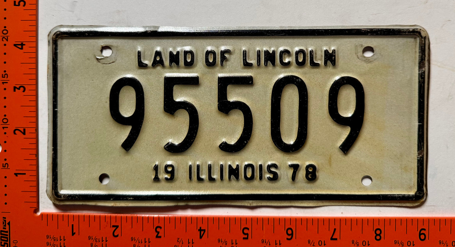 1978 Illinois #95509 Motorcycle License Plate