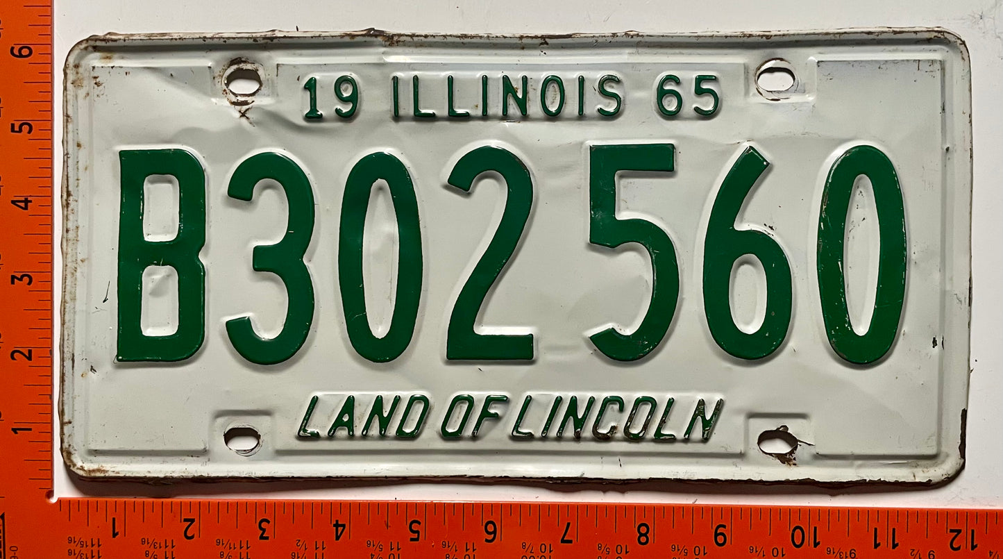 1965 Illinois #B302560 Truck License Plate
