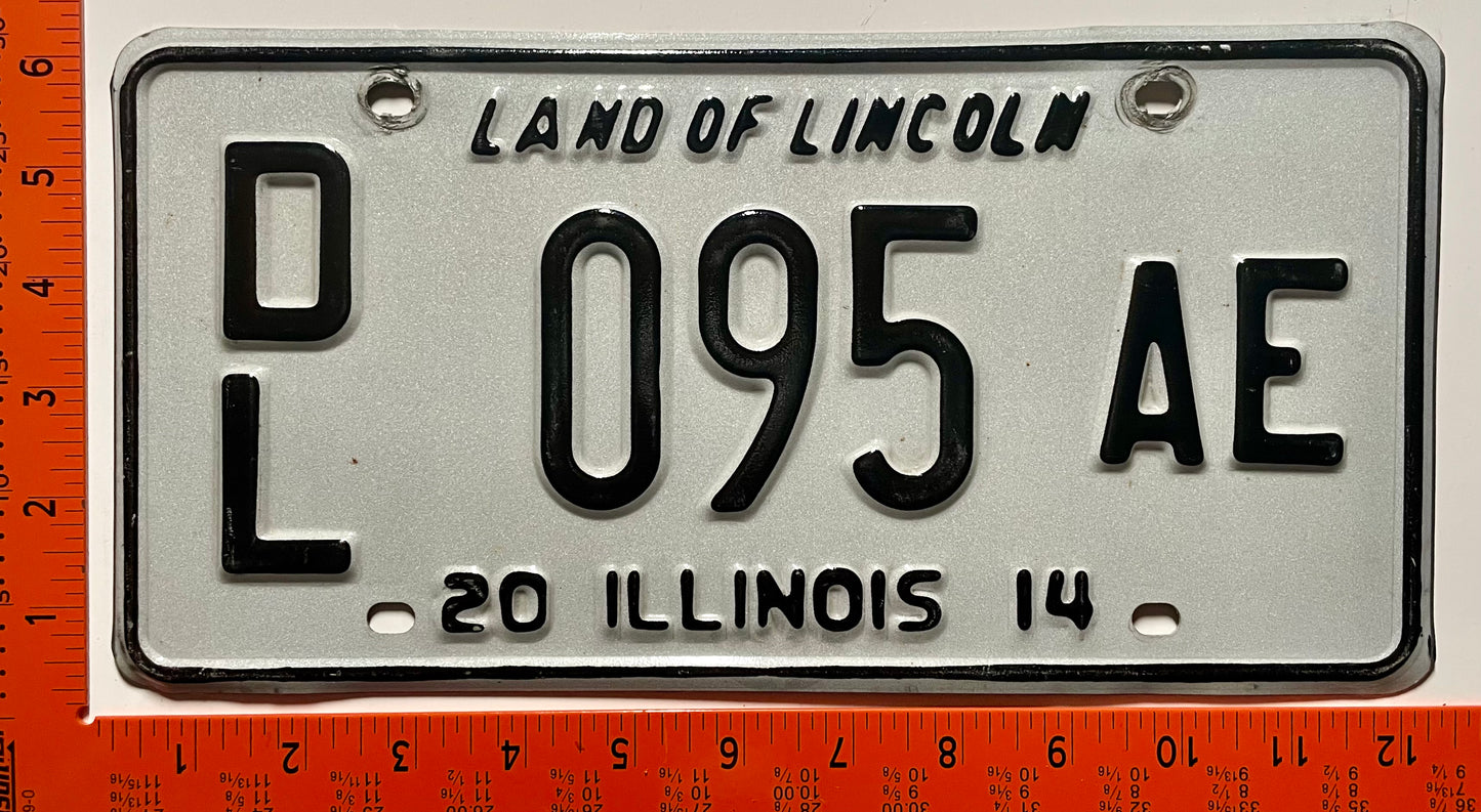 2014 Illinois #D/L 095AE Dealer License Plate