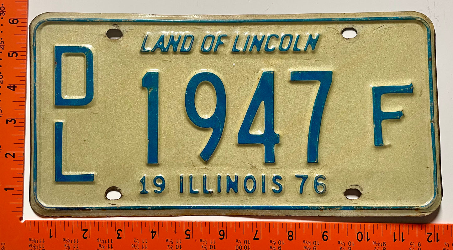 1976 Illinois #D/L 1947F Dealer License Plate