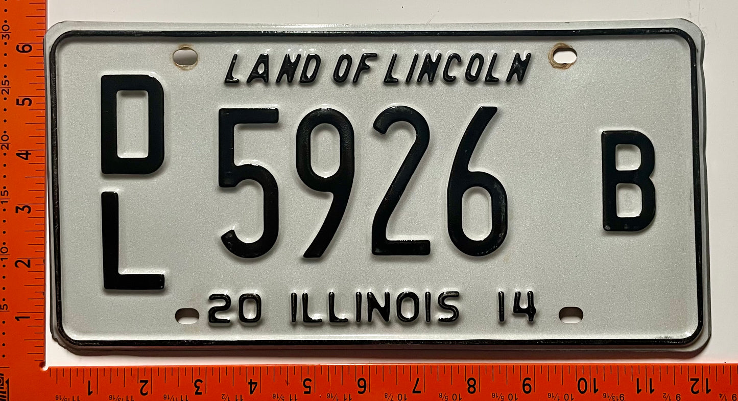 2014 Illinois #D/L 5926B Dealer License Plate