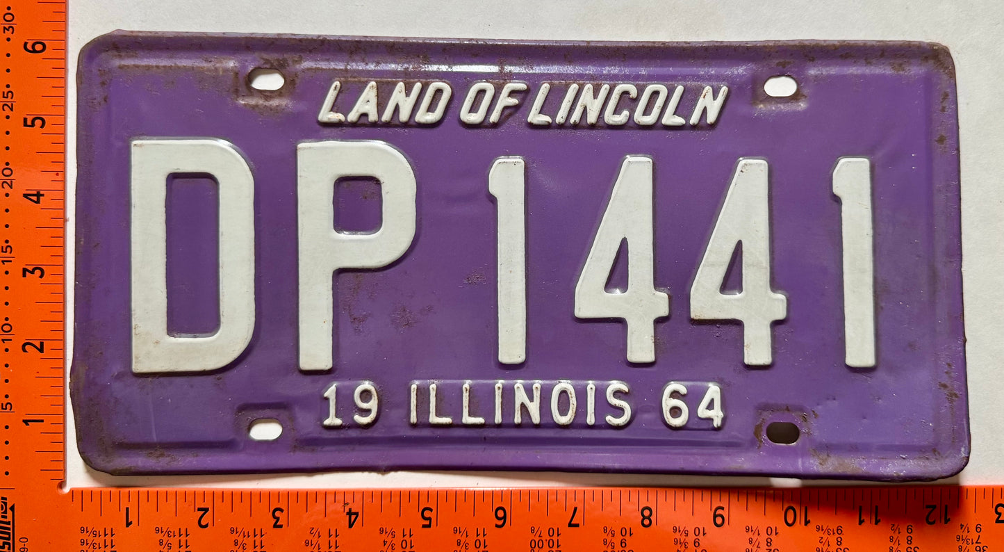 1964 Illinois #DP 1441 Passenger License Plate