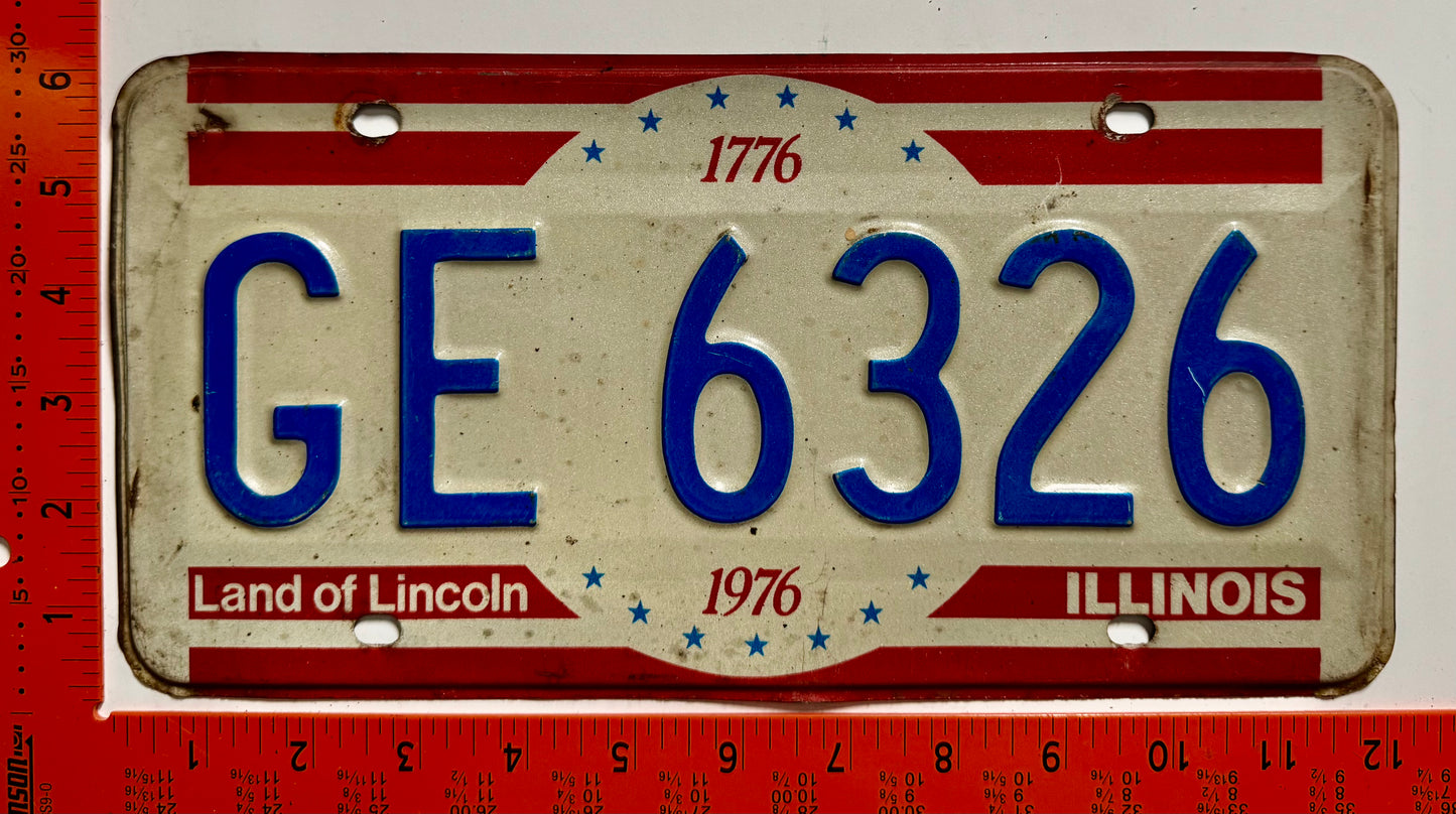 1976 Illinois #GE 6326 License Plate