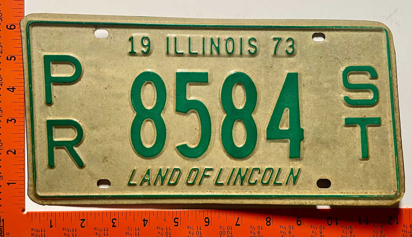 1973 Illinois #PR 8584 ST Prorate Semi-Trailer License Plate