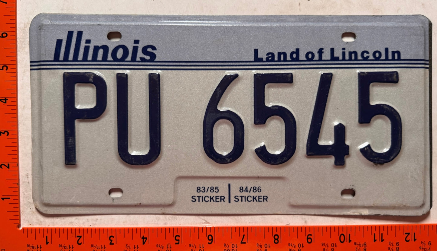 undated Illinois #PU 6545 Passenger License Plate