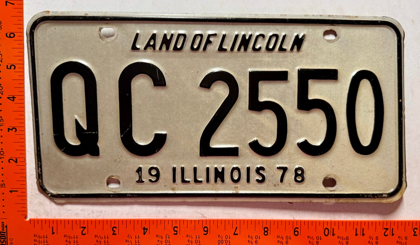 1978 Illinois #QC 2550 Passenger License Plate