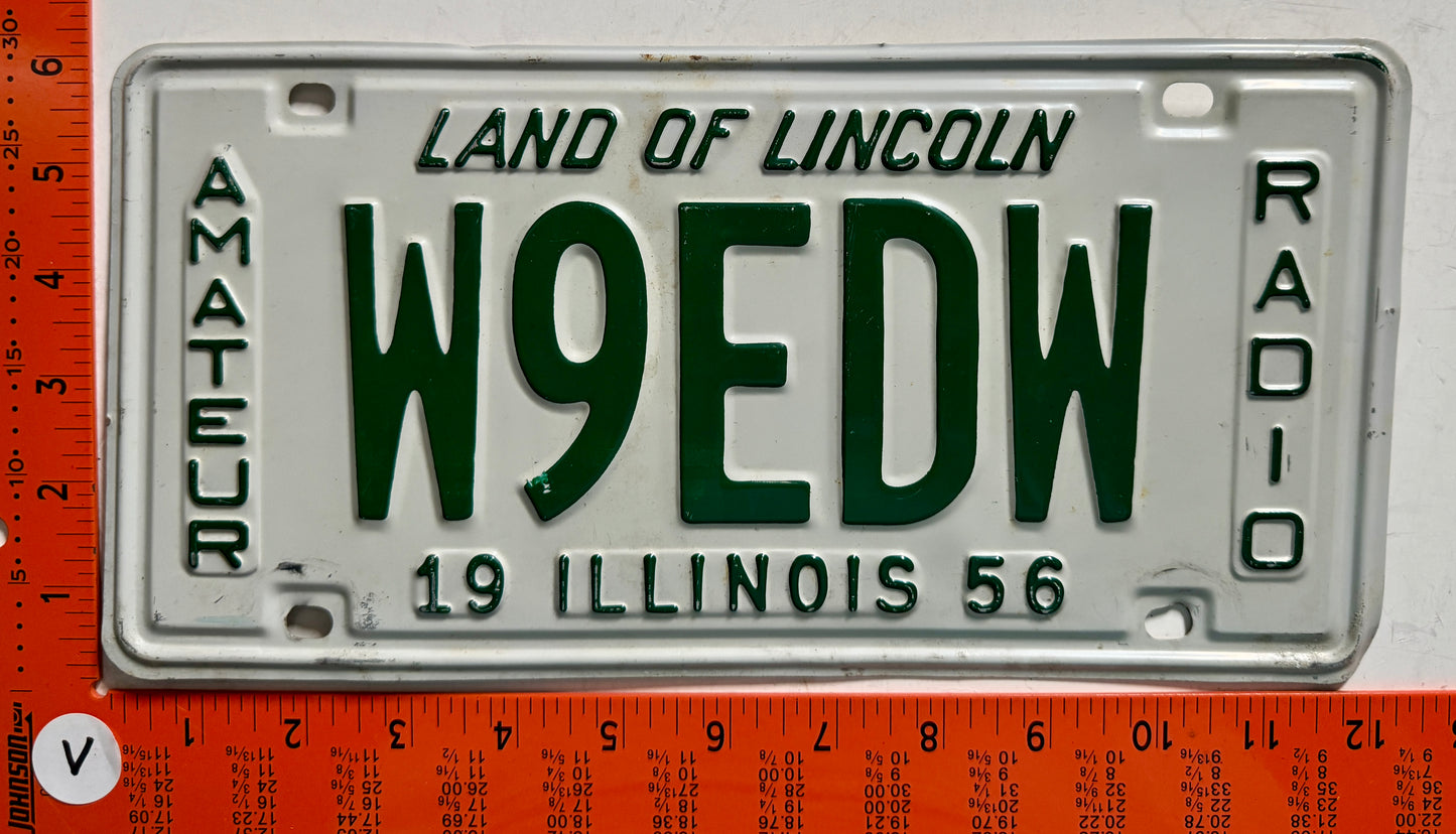 1956 Illinoiis #W9EDW Amateur Radio License Plate