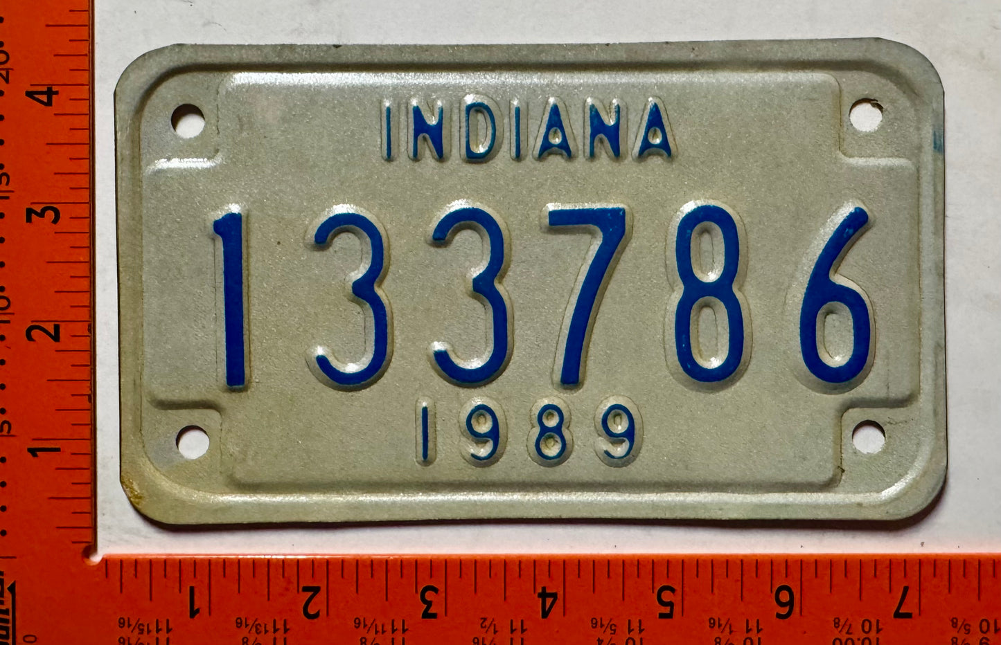 1989 Indiana #133786 Motorcycle License Plate