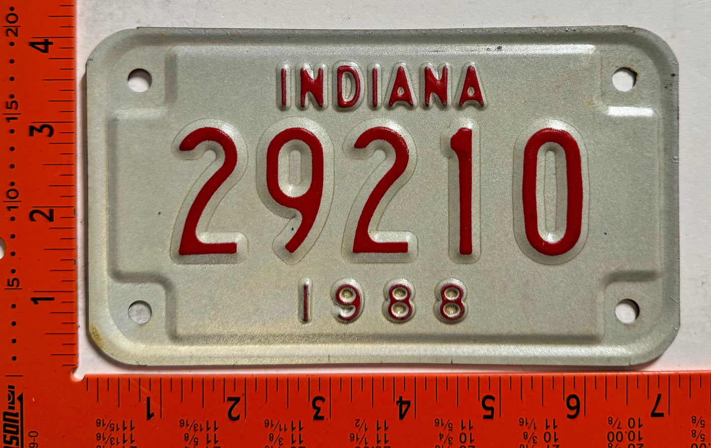1988 Indiana #29210 Motorcycle License Plate