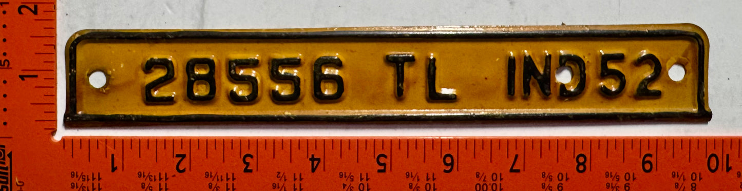 1952 Indiana #28556 TL Trailer License Plate Date Tab