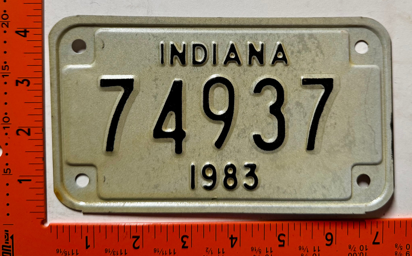 1983 Indiana #74937 Motorcycle License Plate