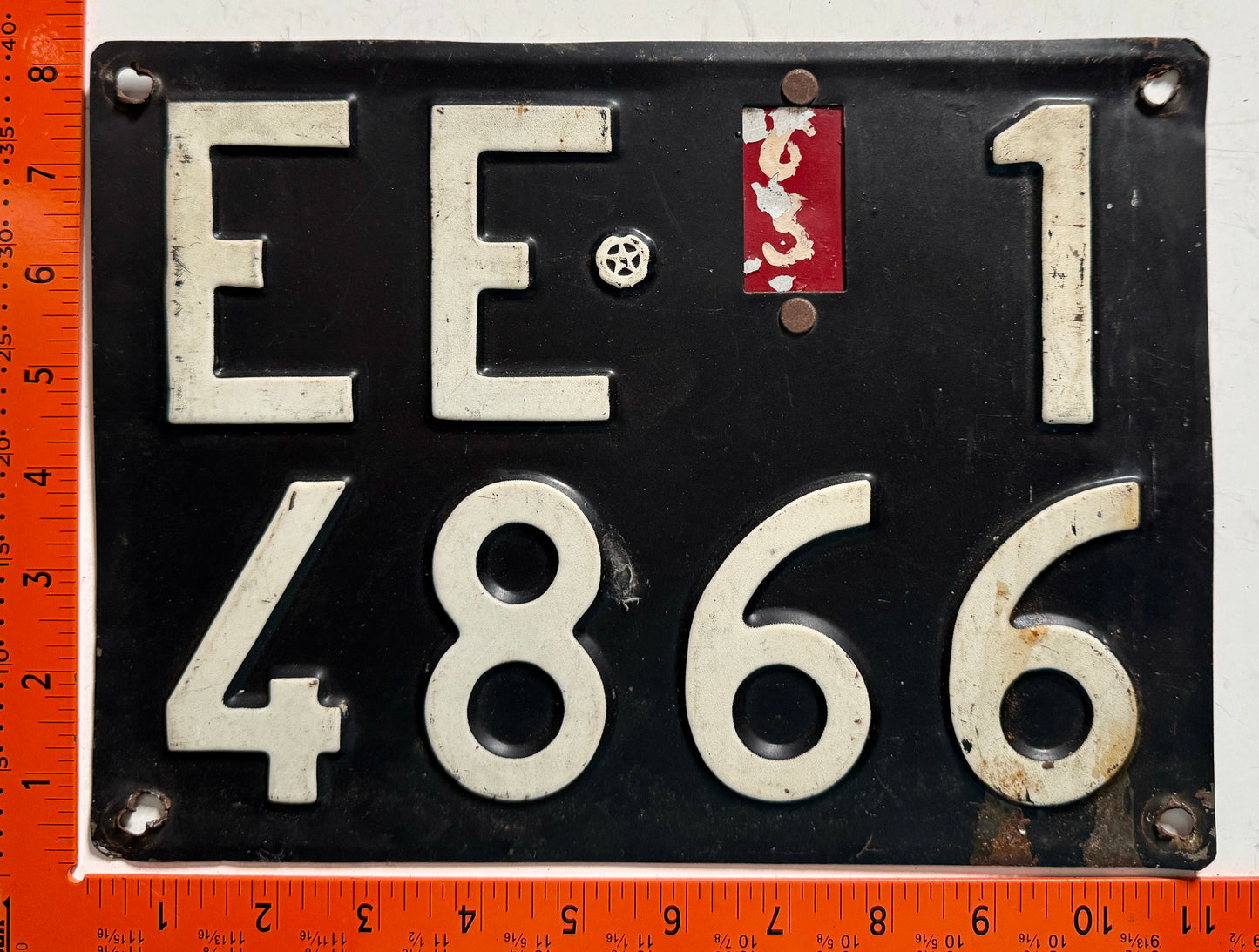 1963 Italy #EE 1/4866 Temporary License Plate