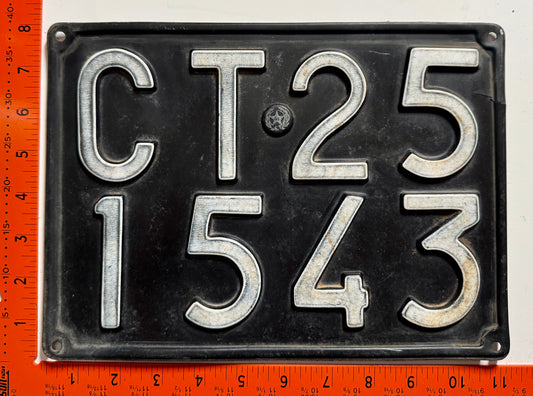 1970s Italy #CT 25/1543 Passenger License Plate