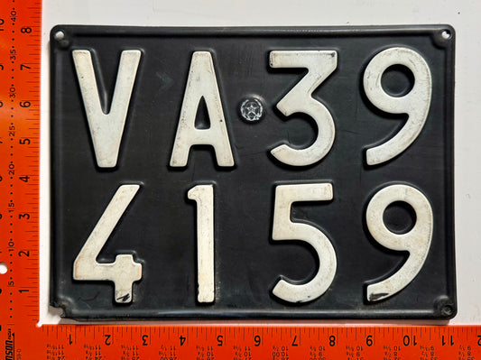 1970s Italy #VA 39/4159 Passenger License Plate