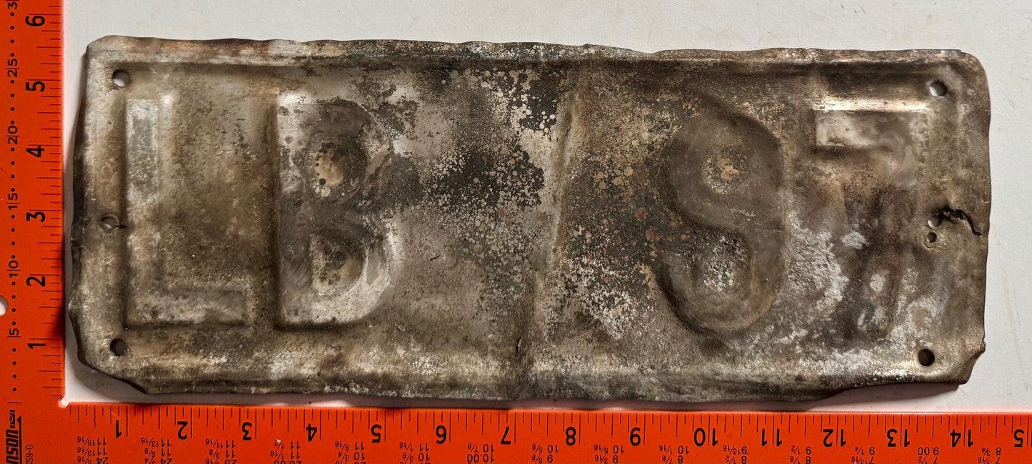 pre-1973 Jamaica #LB 97 Passenger License Plate