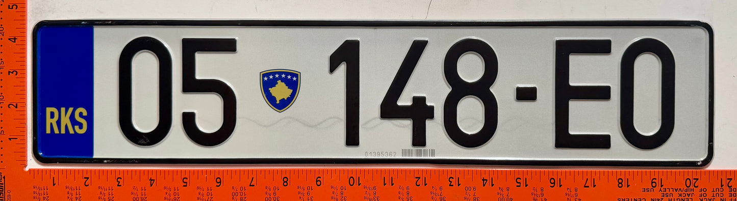 2010 series Kosovo #05 148-EO Passenger License Plate