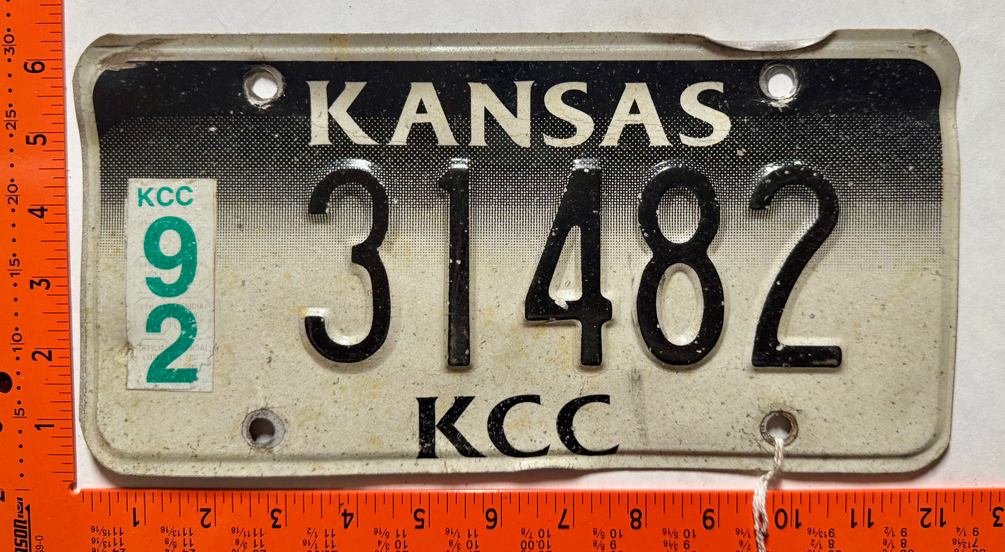 1992 Kansas #31482 KCC Truck License Plate