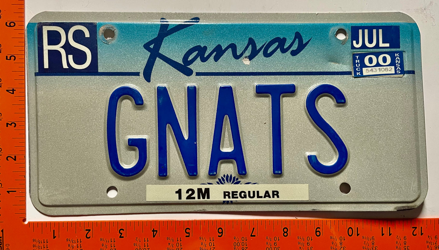 2000 Kansas #GNATS Truck Vanity License Plate