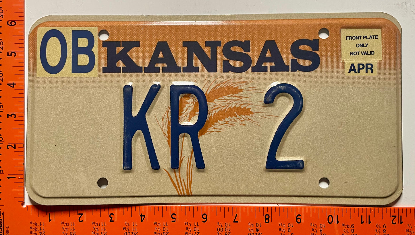 undated Kansas #KR 2 Passenger Vanity License Plate