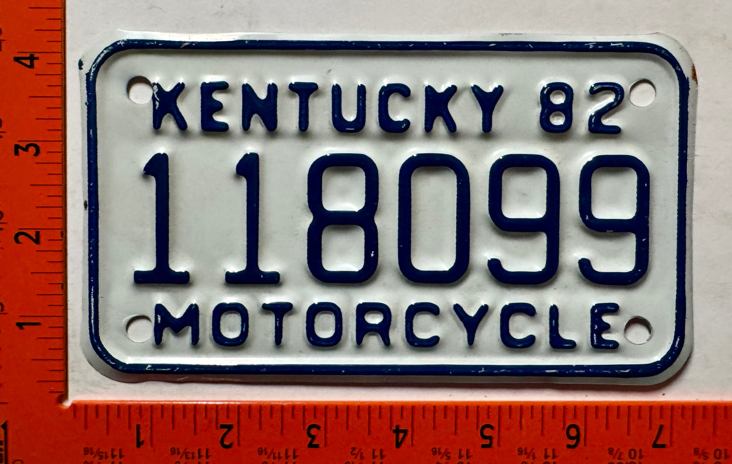 1982 Kentucky #118099 Motorcycle License Plate