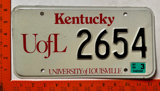 1999 Kentucky #2654 University of Louisville License Plate
