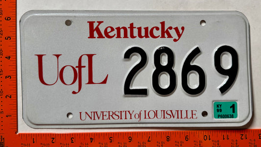 1999 Kentucky #2869 University of Louisville License Plate