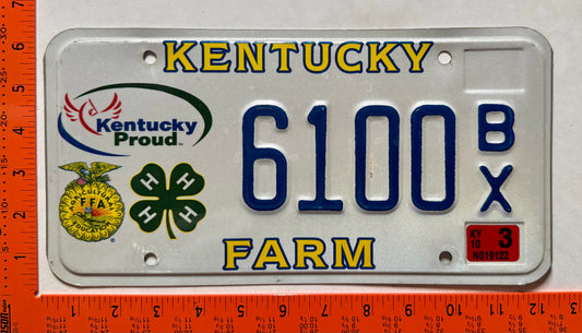 2010 Kentucky #6100B/X Passenger 4H Farm Optional License Plate