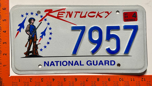 2004 Kentucky #7957 National Guard License Plate