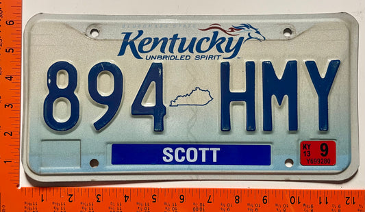 2013 Kentucky #894 HMY Passenger License Plate