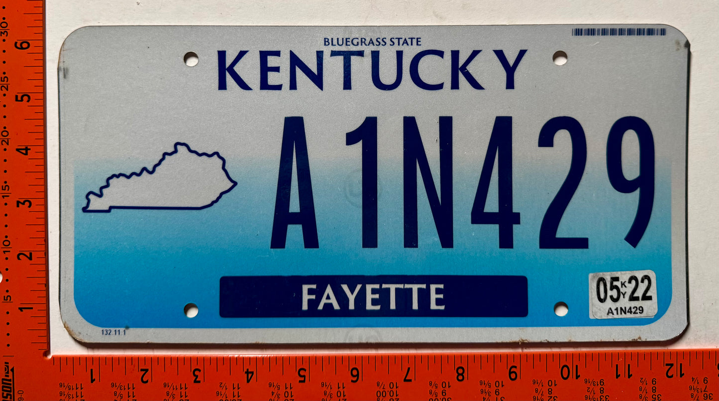 2022 Kentucky #A1N429 Passenger License Plate