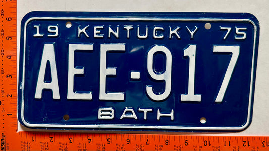 1975 Kentucky #AEE-917 Passenger License Plate